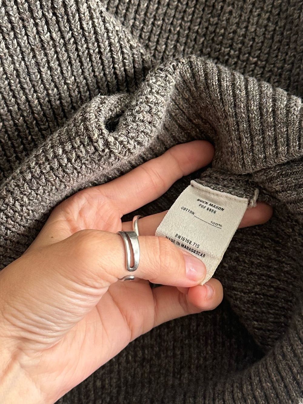 Buck Mason Seafarer Cotton Shrunken Crew Sweater - Picture 6 of 8